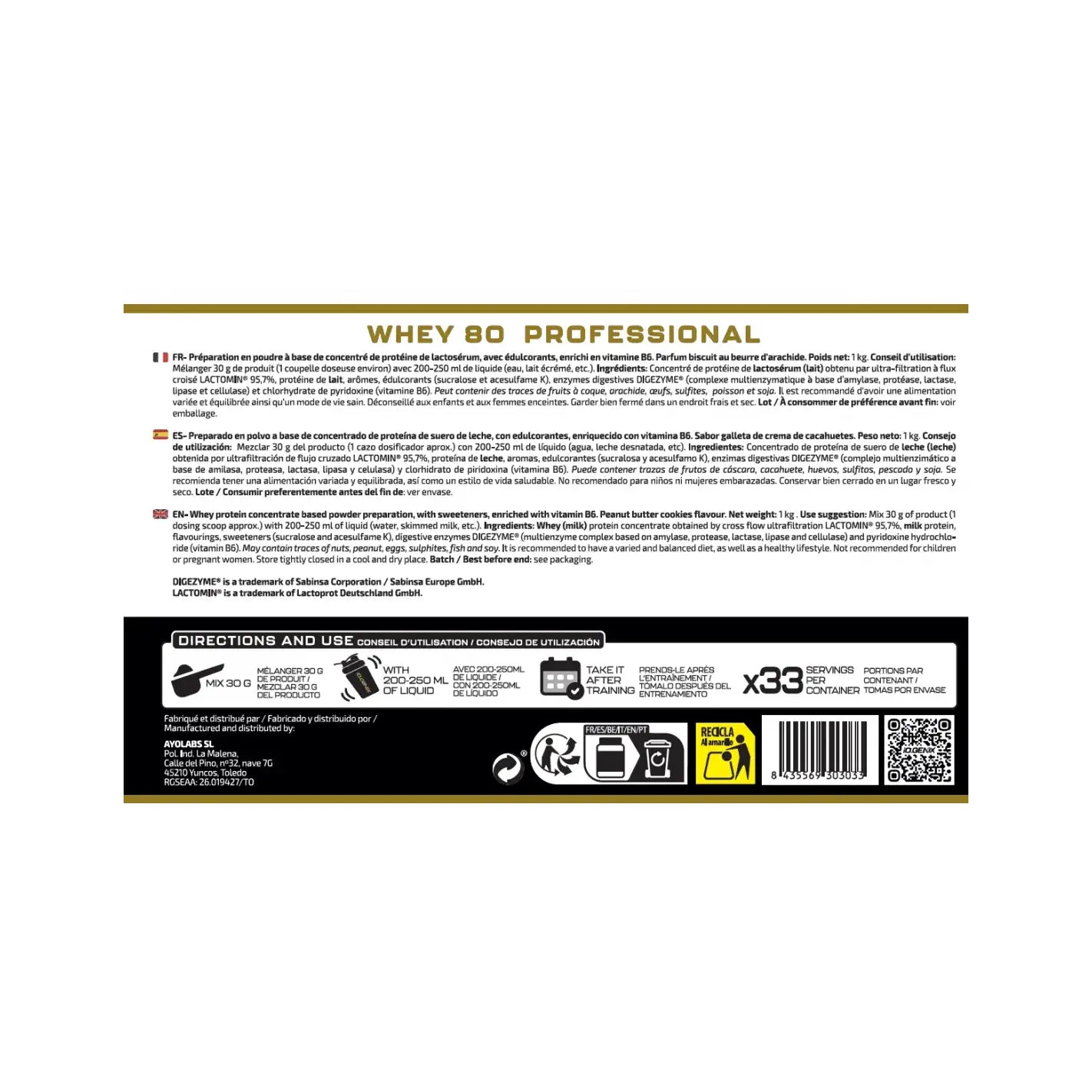 IO Genix Whey80 Professional - Protéine Lactomin® BCAA 8.1.1 IO.GENIX