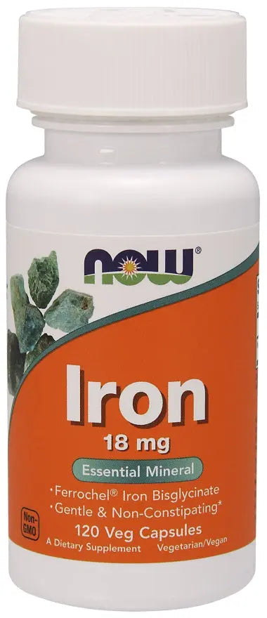 Iron, 18mg - 120 vcaps NOW FOODS
