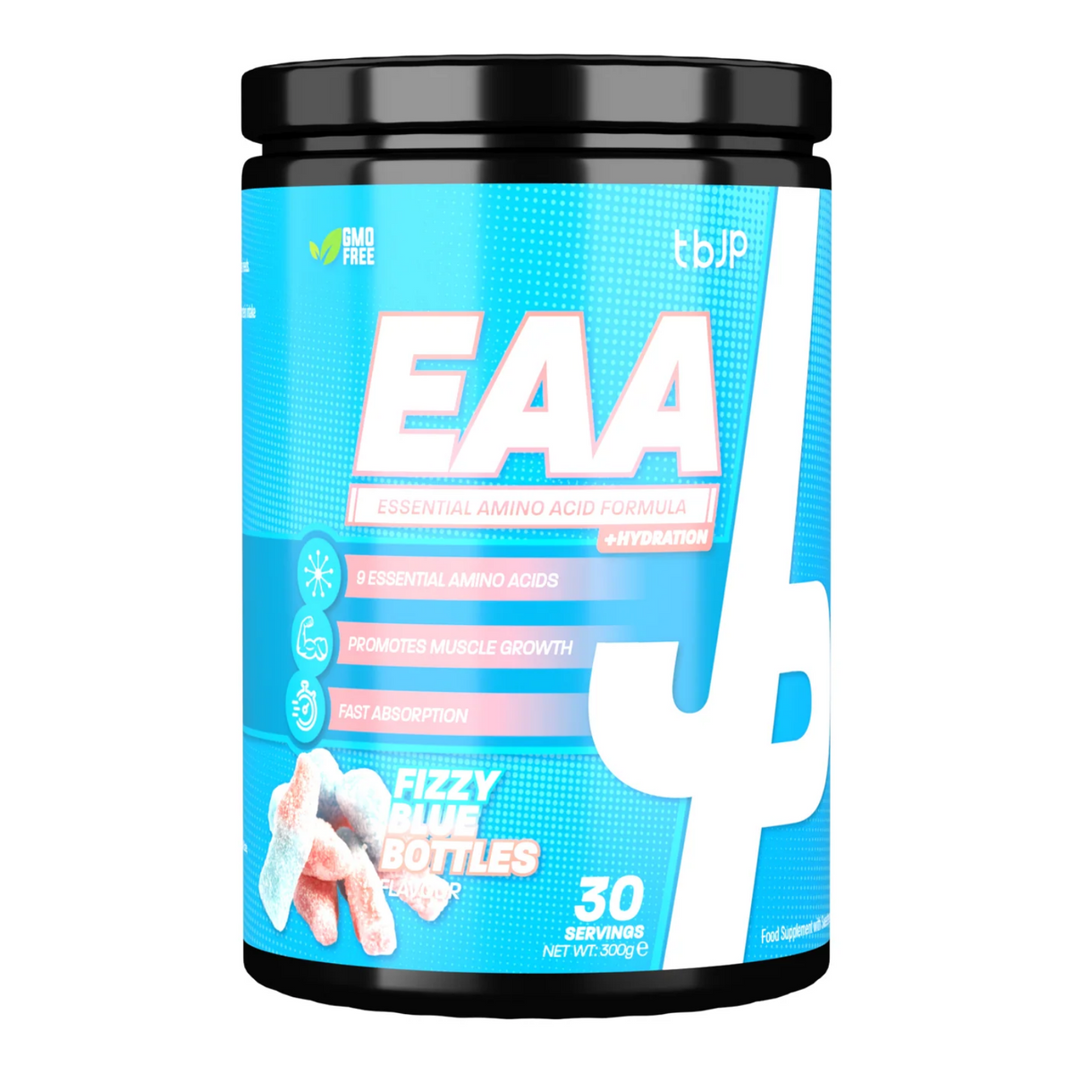 Trained by JP EAA Hydration Fizzy Blue Bottles