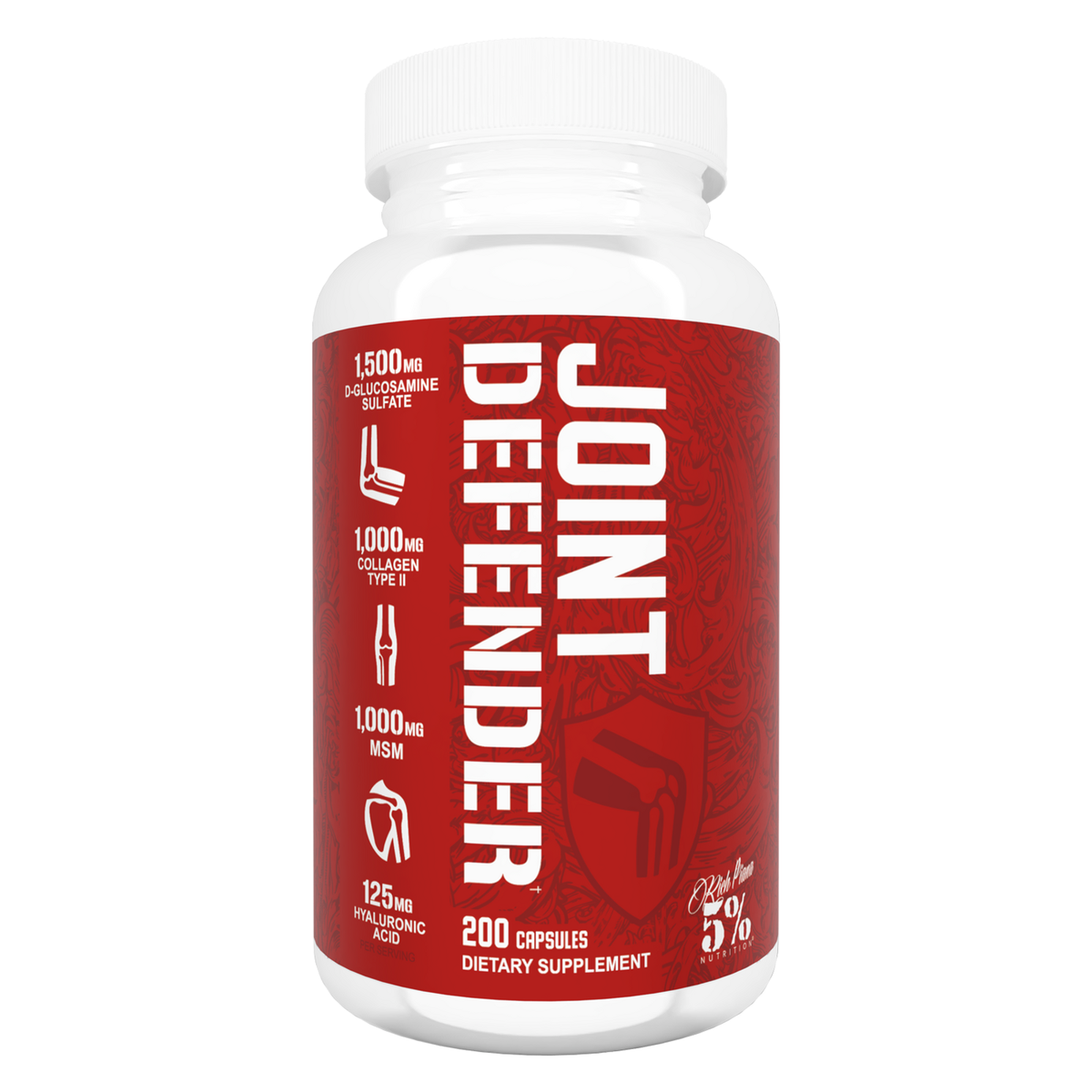 Flacon de 5% Nutrition Joint Defender, glucosamine chondroïtine et MSM, 200 gélules