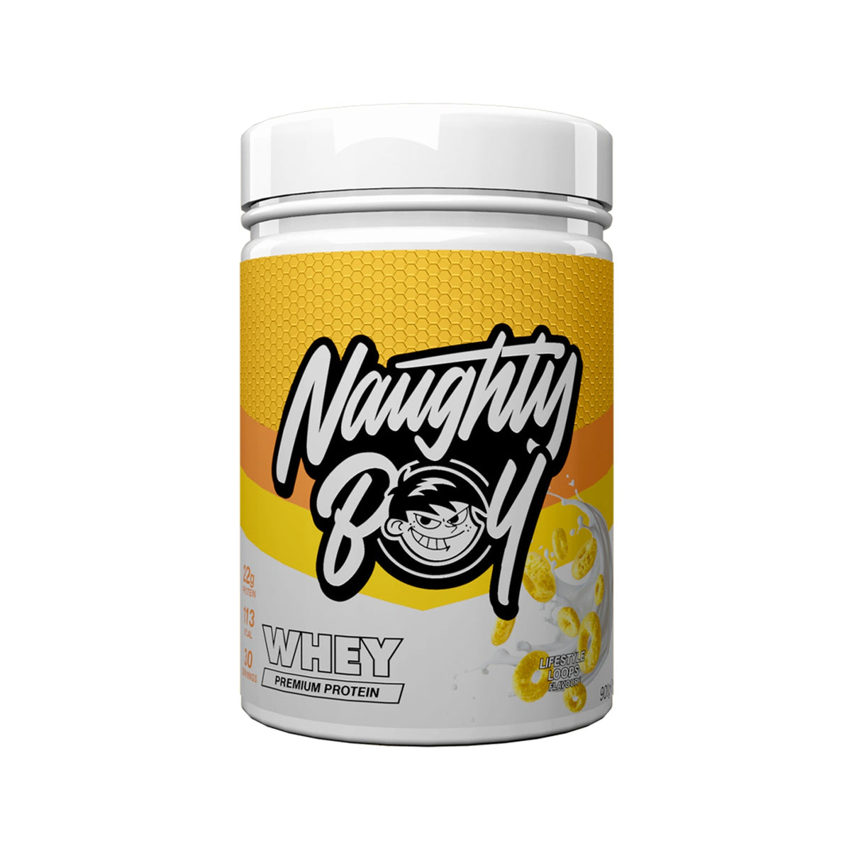 Pot de 900 g Naughty Boy Advanced Whey goût Lifestyle Loops