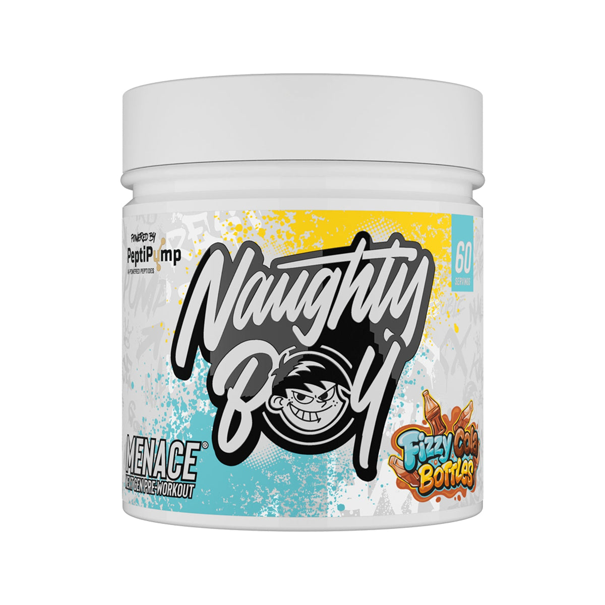 Pot de 420 g Naughty Boy Menace V2 goût Fizzy Cola Bottles, pré-entraînement