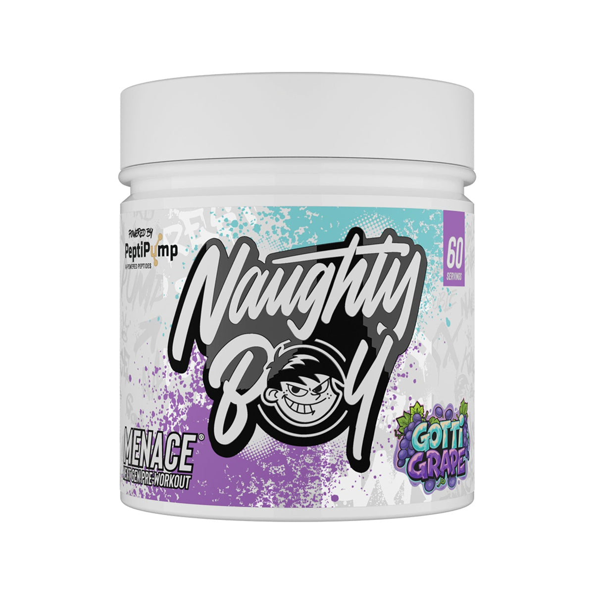 Pot de 420 g Naughty Boy Menace V2 goût Gotti Grape, pré-entraînement
