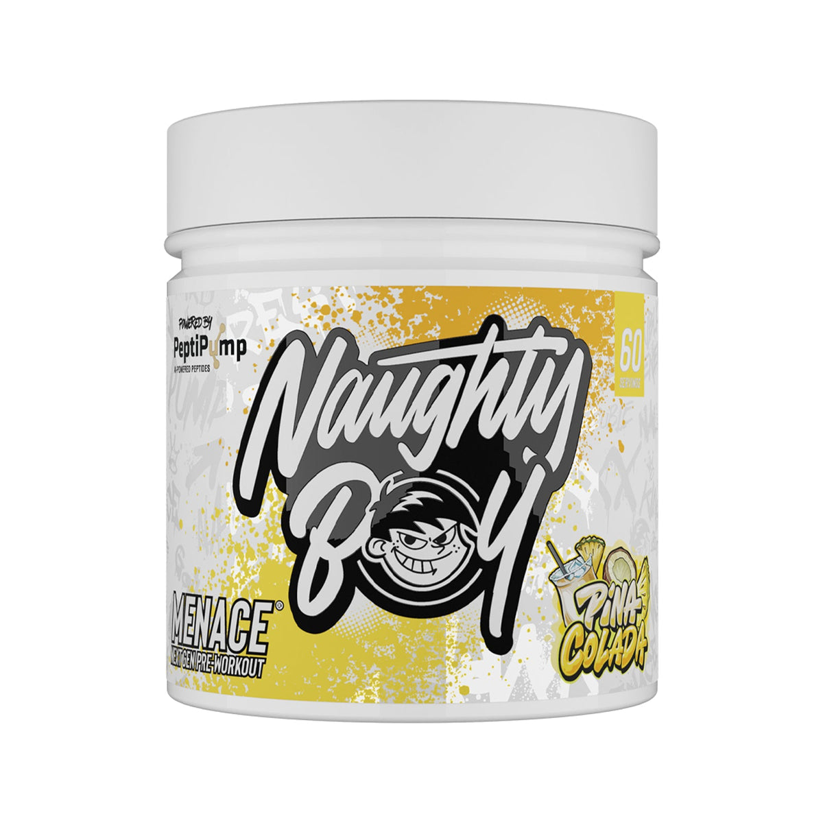 Pot de 420 g Naughty Boy Menace V2 goût Pina Colada, pré-entraînement