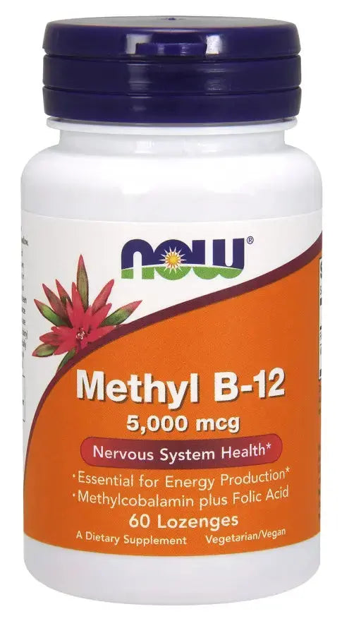 Méthyl B-12 avec acide folique, complément alimentaire en pastilles à sucer NOW FOODS