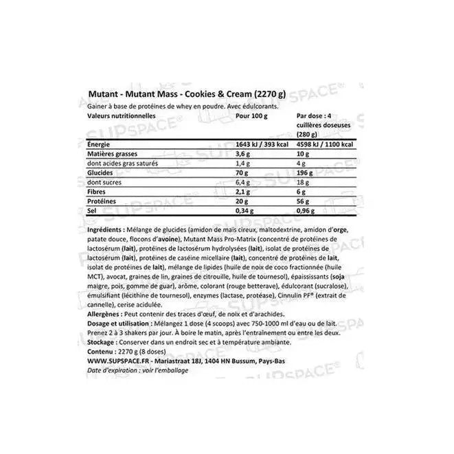 Mutant Mass Gainer - Prise Masse Extreme Protéines Mutant