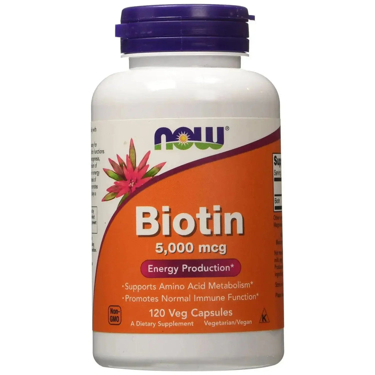 Now Foods Biotine 5000 µg — Vitamine B8 — autre vue