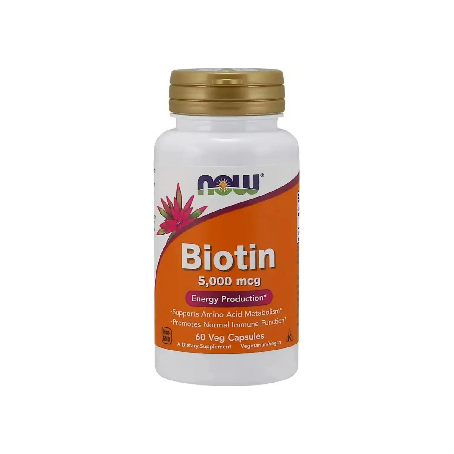 Now Foods Biotin 5000 mcg, vitamine B8 pour cheveux et ongles