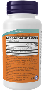 Now Foods Zinc Glycinate - Oligo-Élément Biodisponible NOW FOODS
