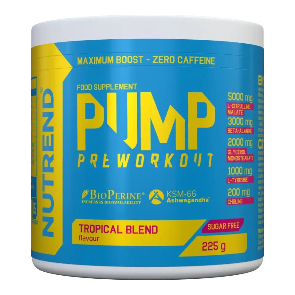 Nutrend Pump Pre Workout Caffeine-Free 225g - Maximum Pump Nutrend