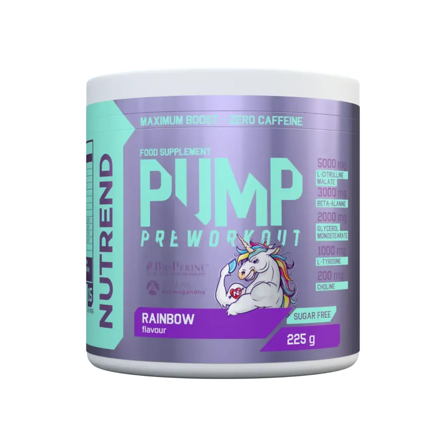 Nutrend Pump Pre Workout 225 g, caffeine-free for maximum pump
