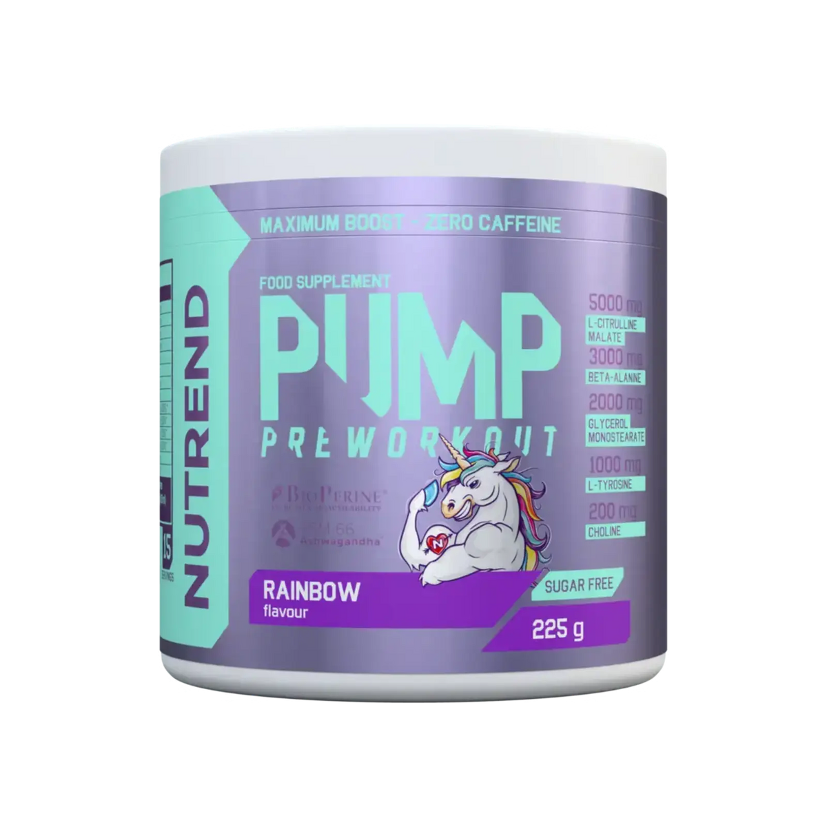 Nutrend Pump Pre Workout 225 g, caffeine-free for maximum pump