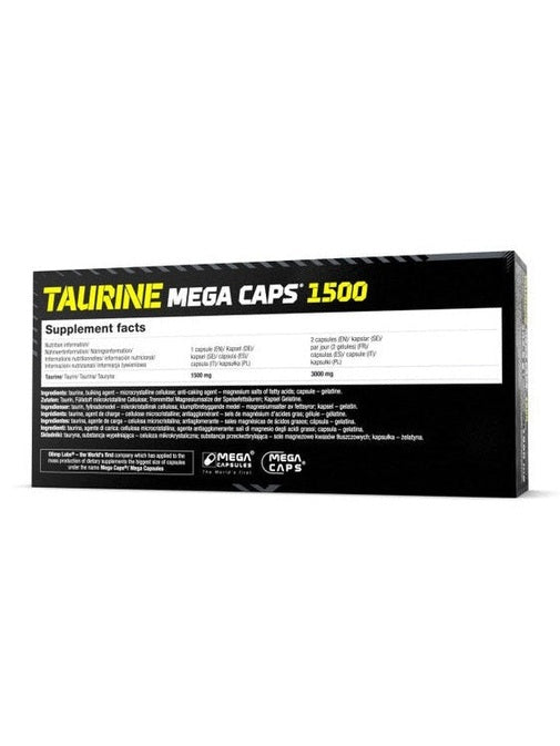 Olimp Taurine Mega Caps 1500 120 Gélules OLIMP KISS NUTRITION Montpellier