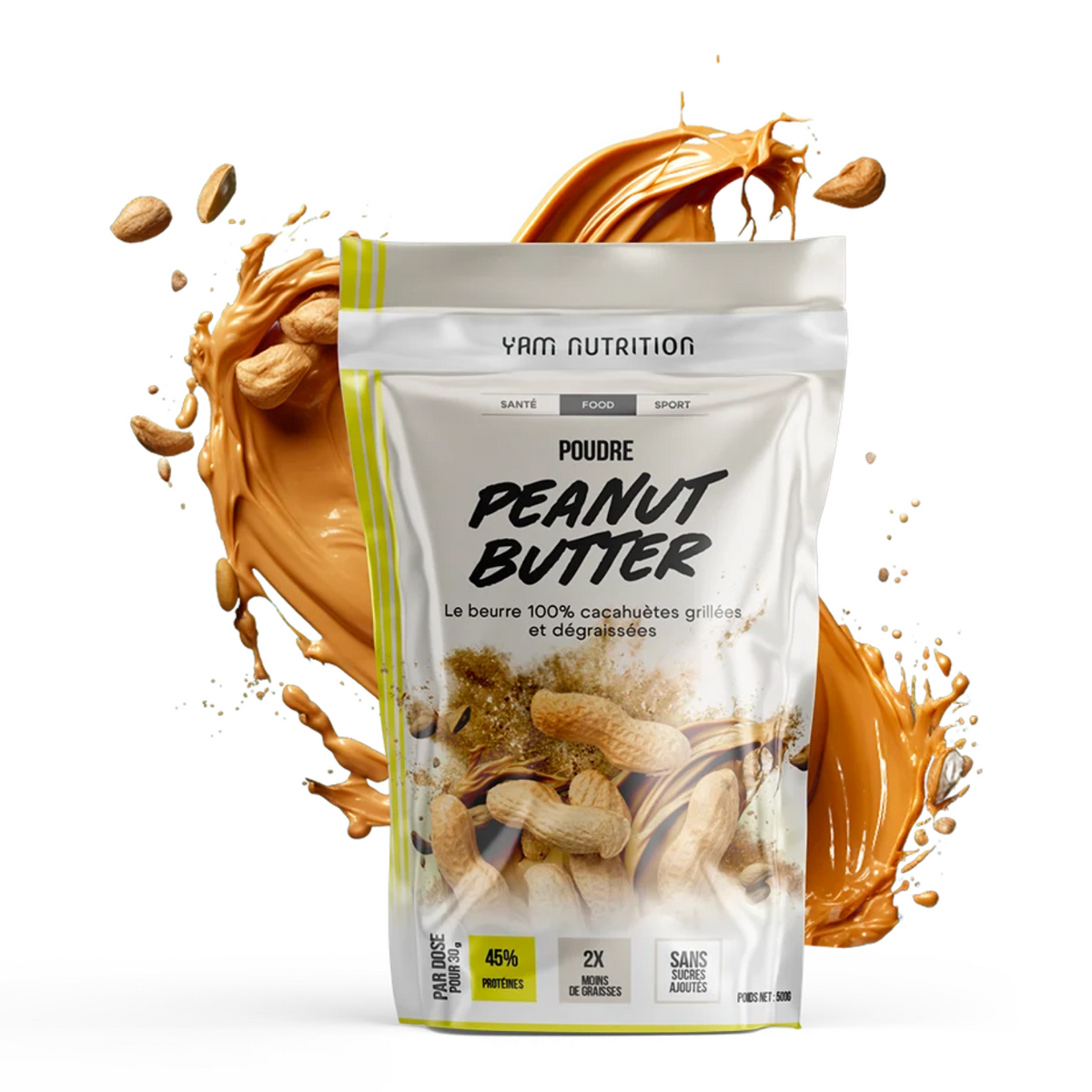 Yam Nutrition Peanut Butter en poudre - sachet degraisse