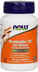 Probiotic-10 100 milliards de CFU — formule probiotique haute puissance et stabilité NOW FOODS