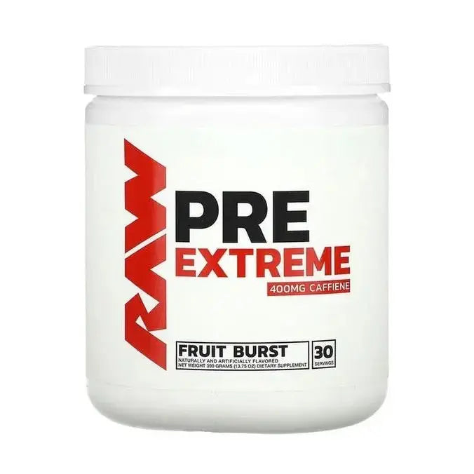 Raw Nutrition Pre Extreme - Énergie Explosive 400mg Caféine Raw Nutrition