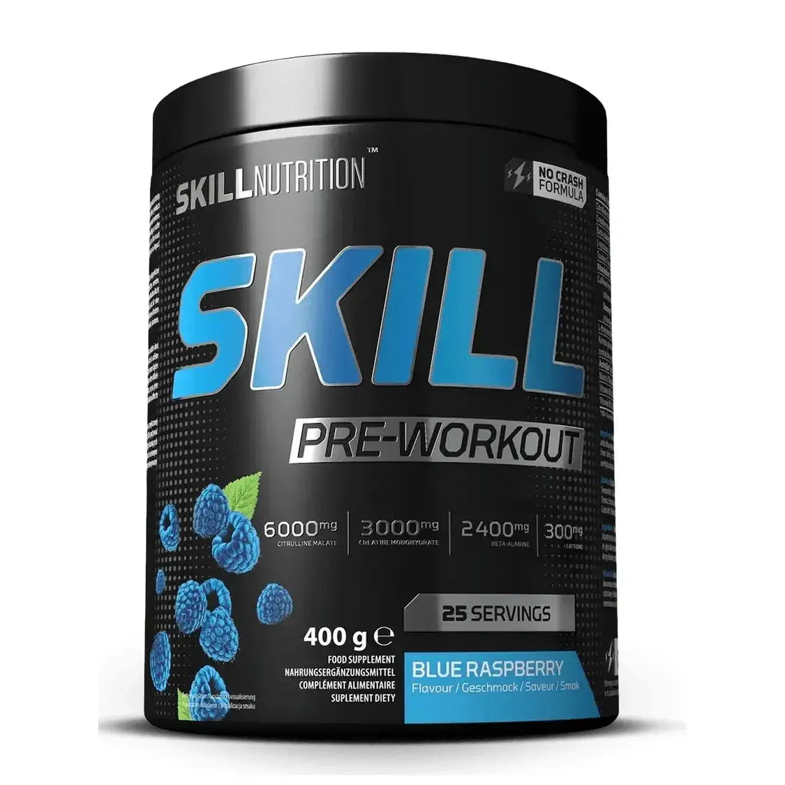 Skill Nutrition Pre Workout 400g - Formule No-Crash & 25 Doses Explosives Skill Nutrition