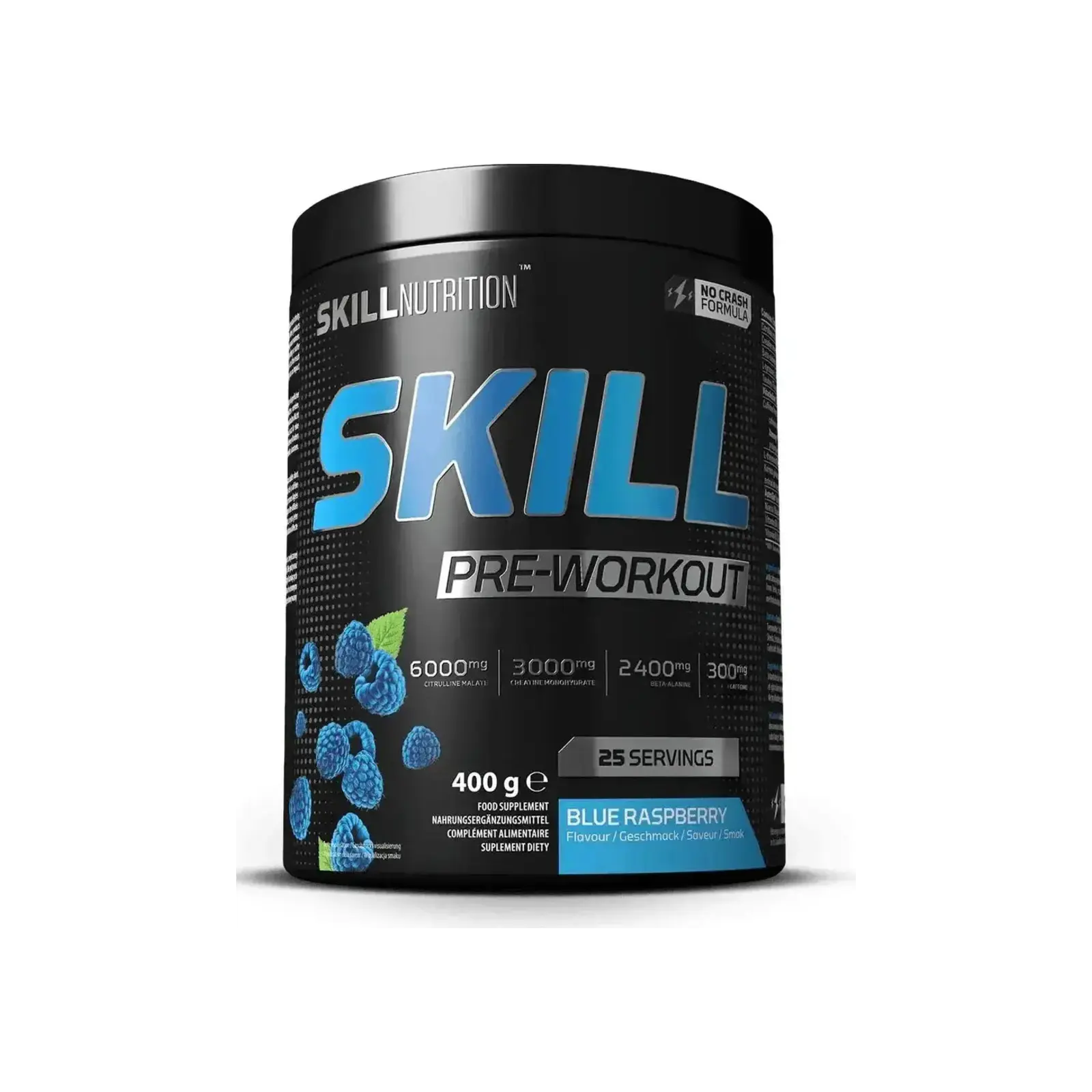 Skill Nutrition Pre Workout 400 g - formule no crash 25 doses