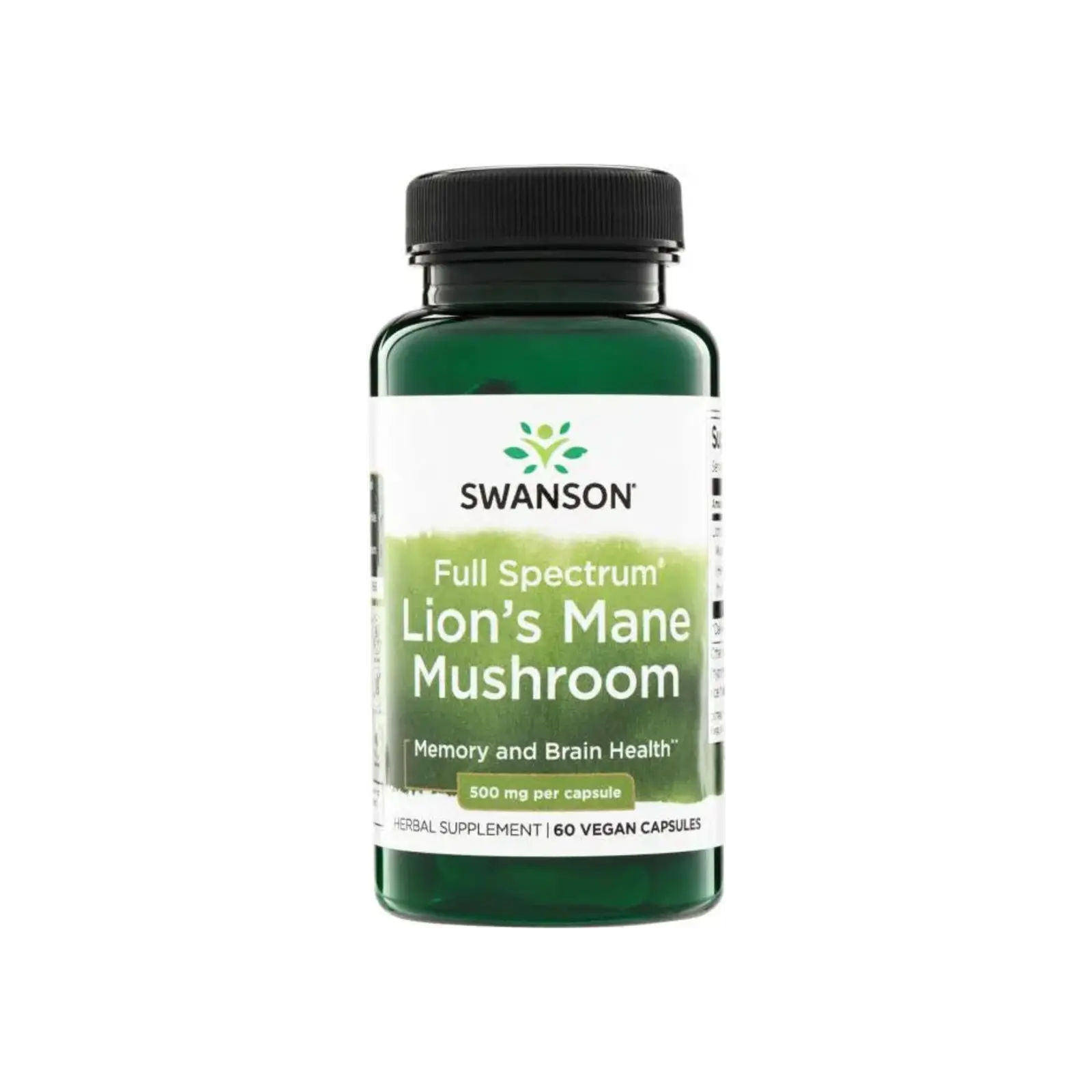 Swanson Lion's Mane Mushroom 500 mg, fókusz és mentális tisztaság