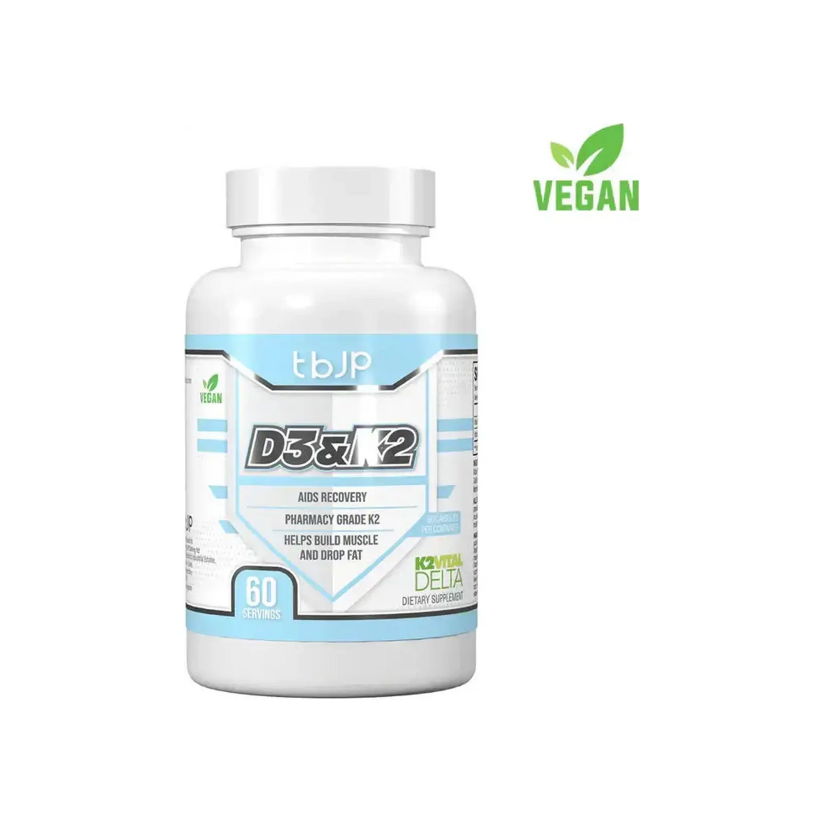 TrainedByJP D3 K2, bioavailable vegan vitamins