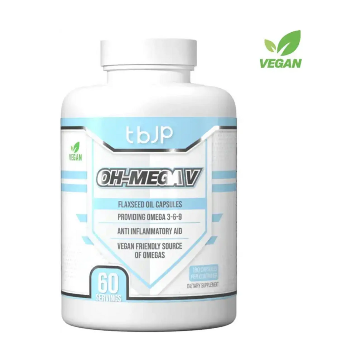TrainedByJP OH Mega V — plant-based omega 3-6-9, flaxseed oil