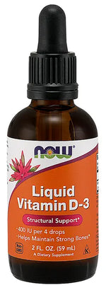 Vitamin D-3 Liquid, 400 IU - 59 ml. NOW FOODS