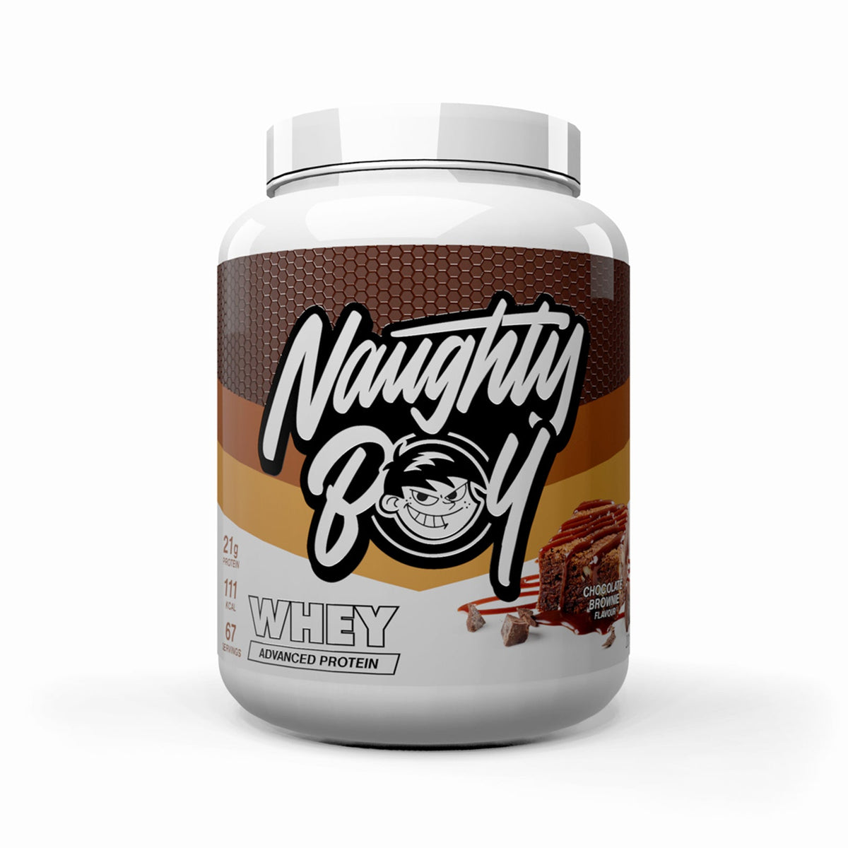 Pot de 2,01 kg Naughty Boy Advanced Whey goût Chocolate Brownie