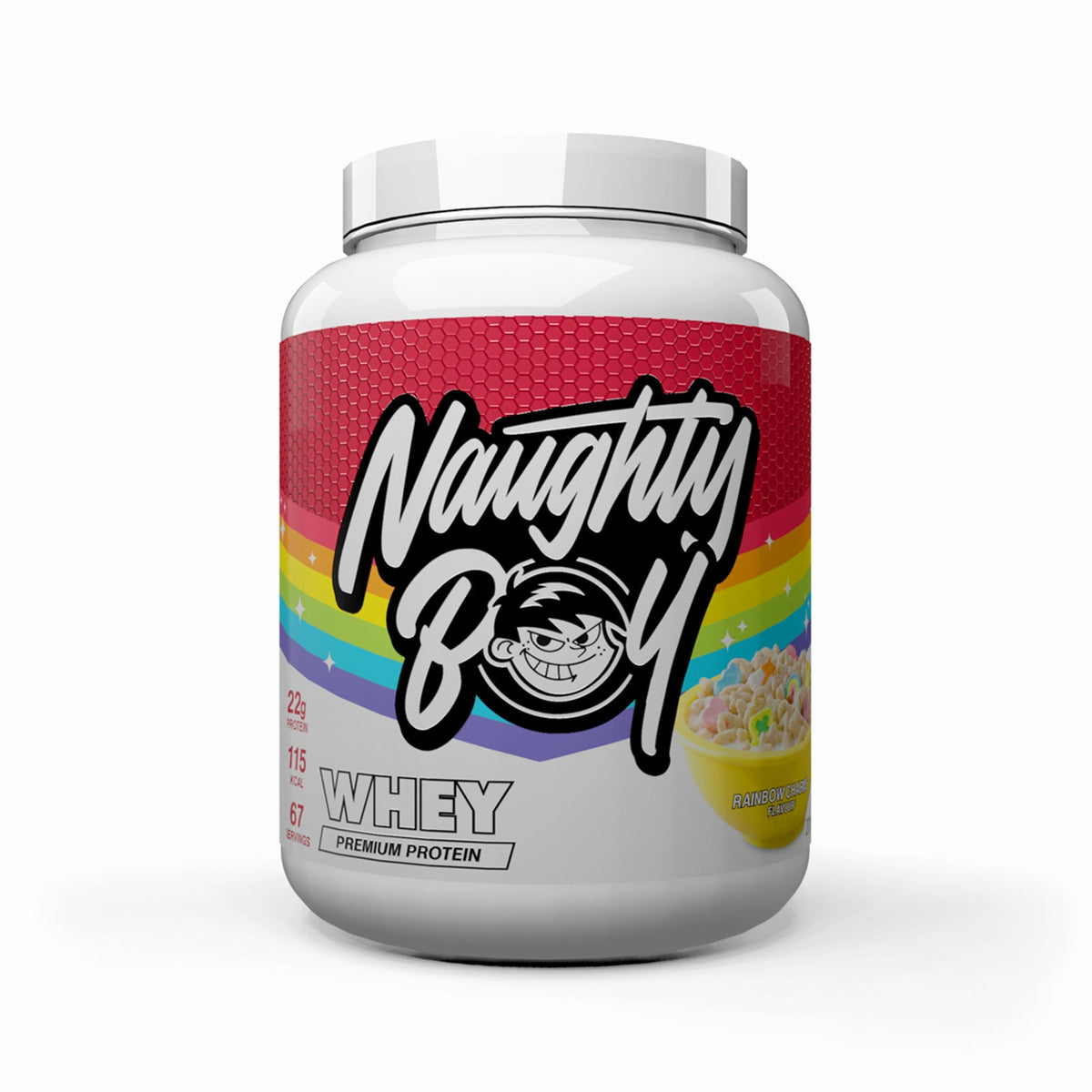 Pot de 2,01 kg Naughty Boy Advanced Whey goût Rainbow Charms