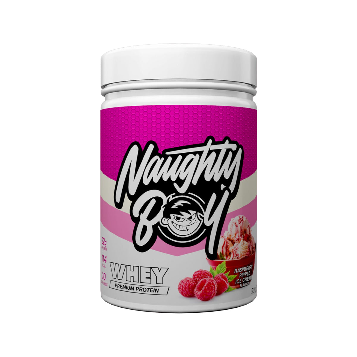 Pot de 900 g Naughty Boy Advanced Whey goût Raspberry Ripple Ice Cream