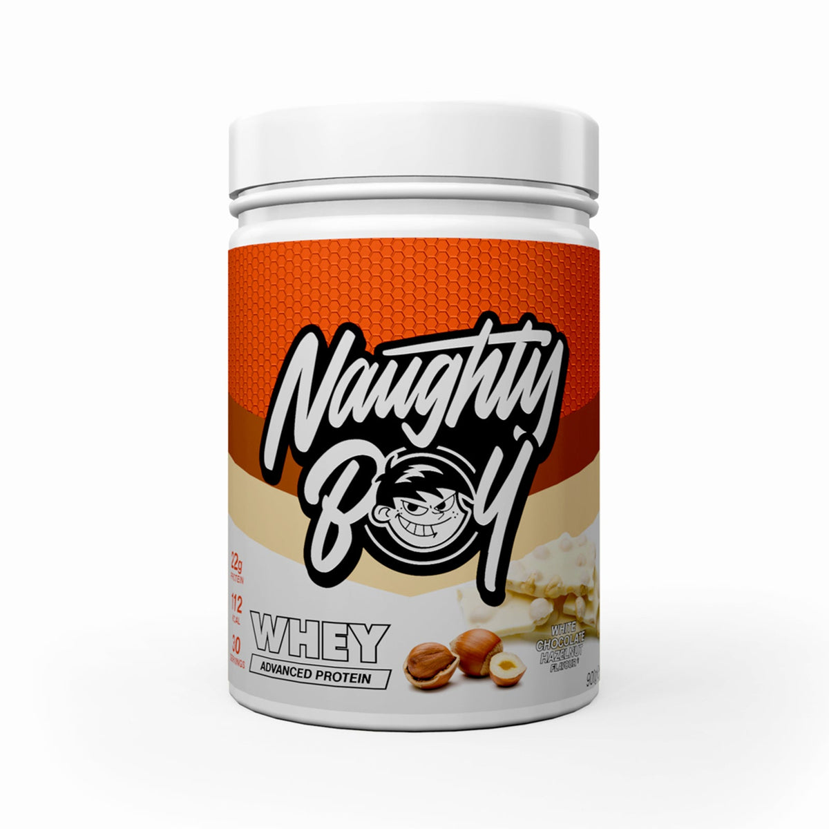 Pot de 900 g Naughty Boy Advanced Whey goût White Chocolate Hazelnut