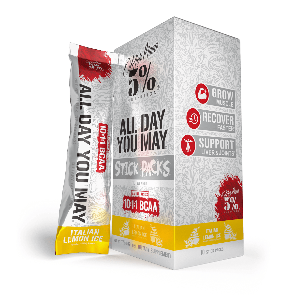 Boîte de 10 sticks 5% Nutrition All Day You May goût Italian Lemon Ice