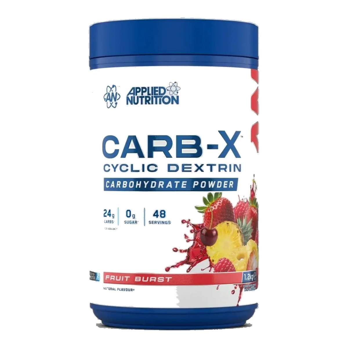 Pot d'Applied Nutrition Carb X, dextrine cyclique Cluster Dextrin, saveur Fruits Mélangés