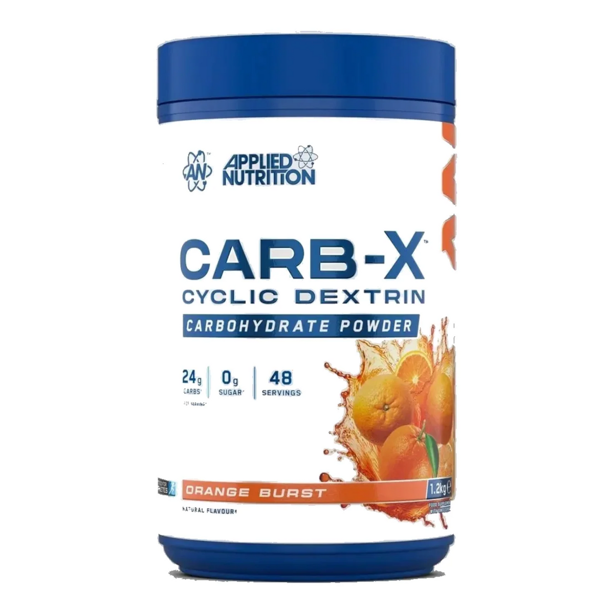 Pot d'Applied Nutrition Carb X, dextrine cyclique Cluster Dextrin, saveur Orange