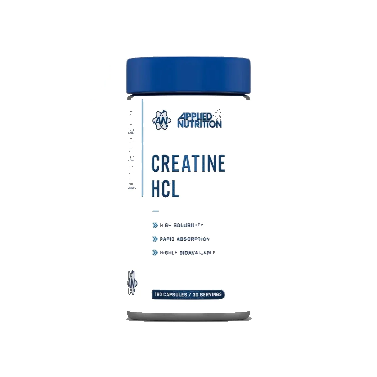 Flacon d'Applied Nutrition Creatine HCL, créatine chlorhydrate en gélules, 180 gélules