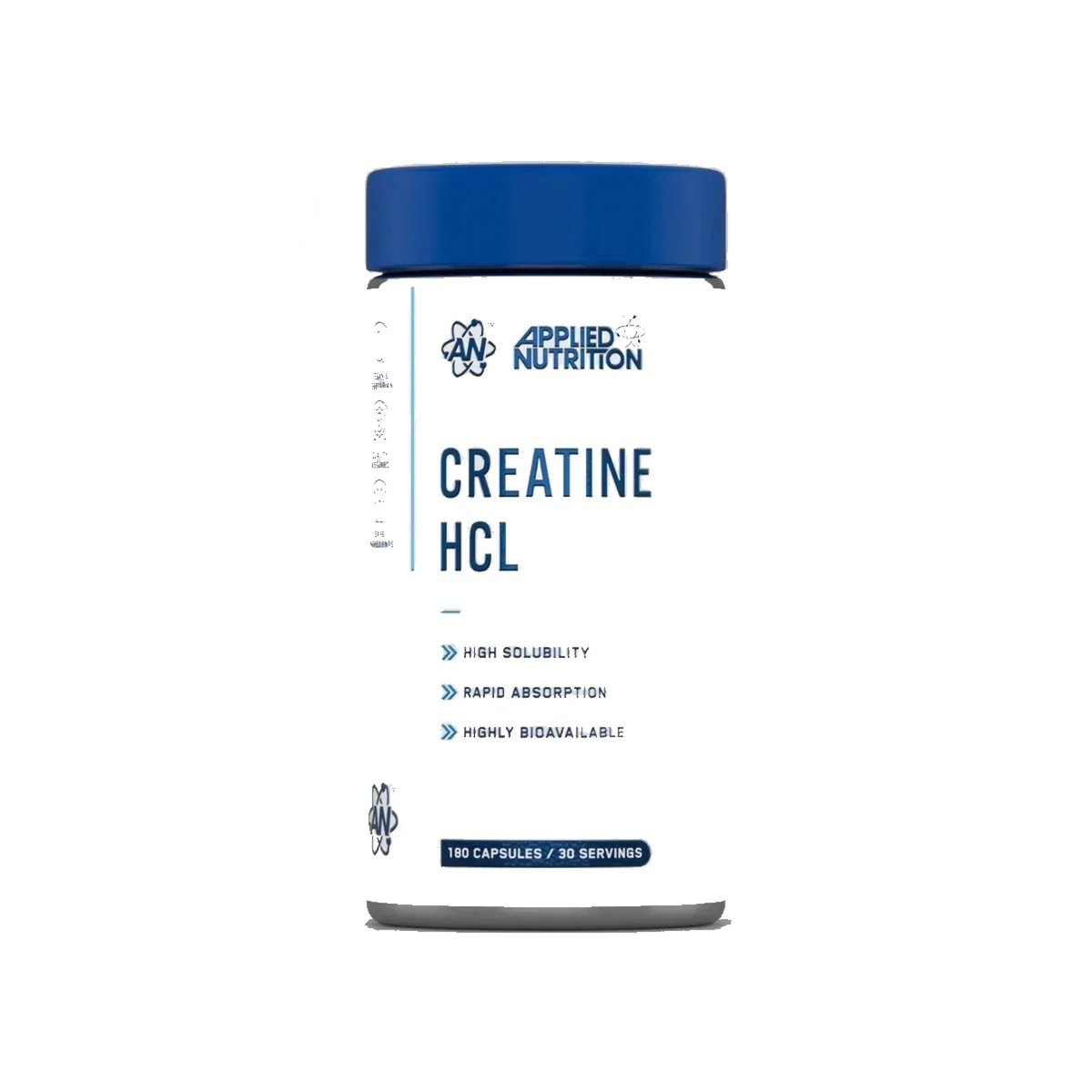 Flacon d'Applied Nutrition Creatine HCL, créatine chlorhydrate en gélules, 180 gélules