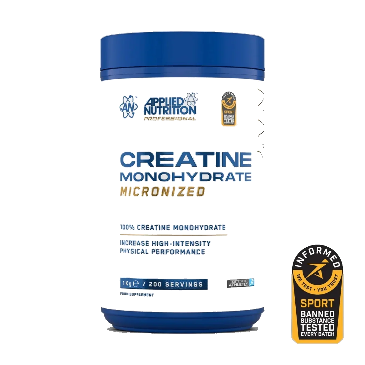 Pot d'Applied Nutrition Créatine Monohydrate micronisée nature, 1 kg
