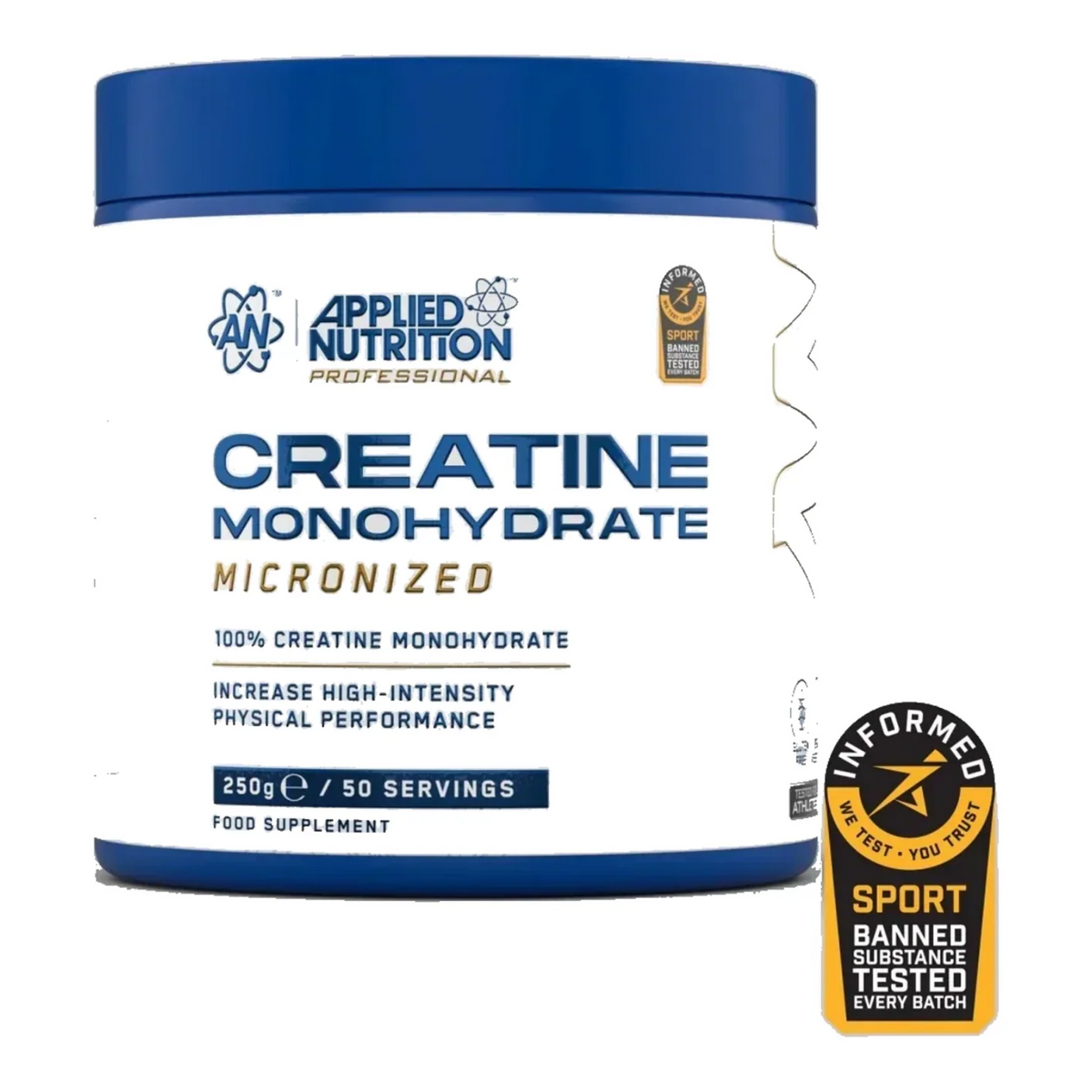 Pot d'Applied Nutrition Créatine Monohydrate micronisée nature, 250 g
