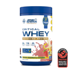 Pot d'Applied Nutrition Critical Whey, whey protéine, saveur Banane Fraise, 825 g