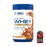 Pot d'Applied Nutrition Critical Whey, whey protéine, saveur Caramel Salé, 825 g
