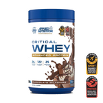 Pot d'Applied Nutrition Critical Whey, whey protéine, saveur Chocolat, 825 g