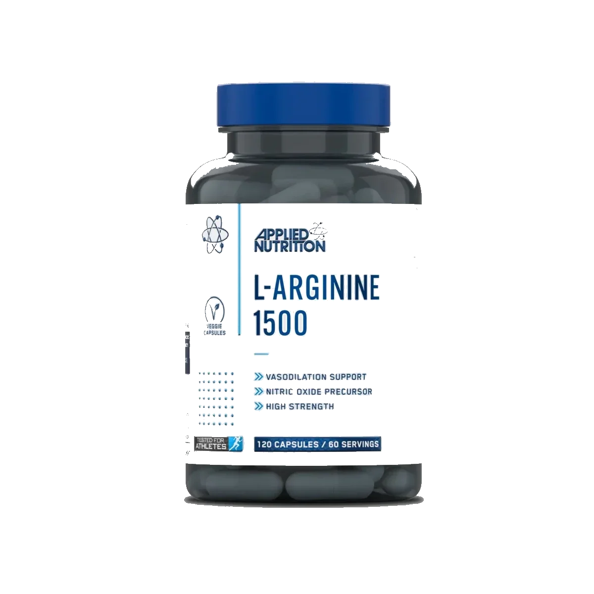 Flacon d'Applied Nutrition L-Arginine 1500, 120 gélules végétales