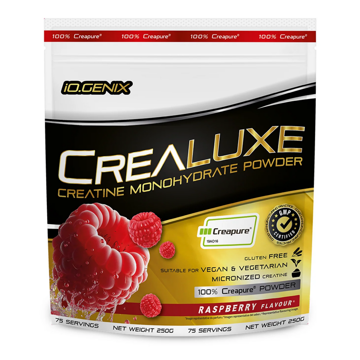 IO Genix Crealuxe Creapure 250 g - Framboise