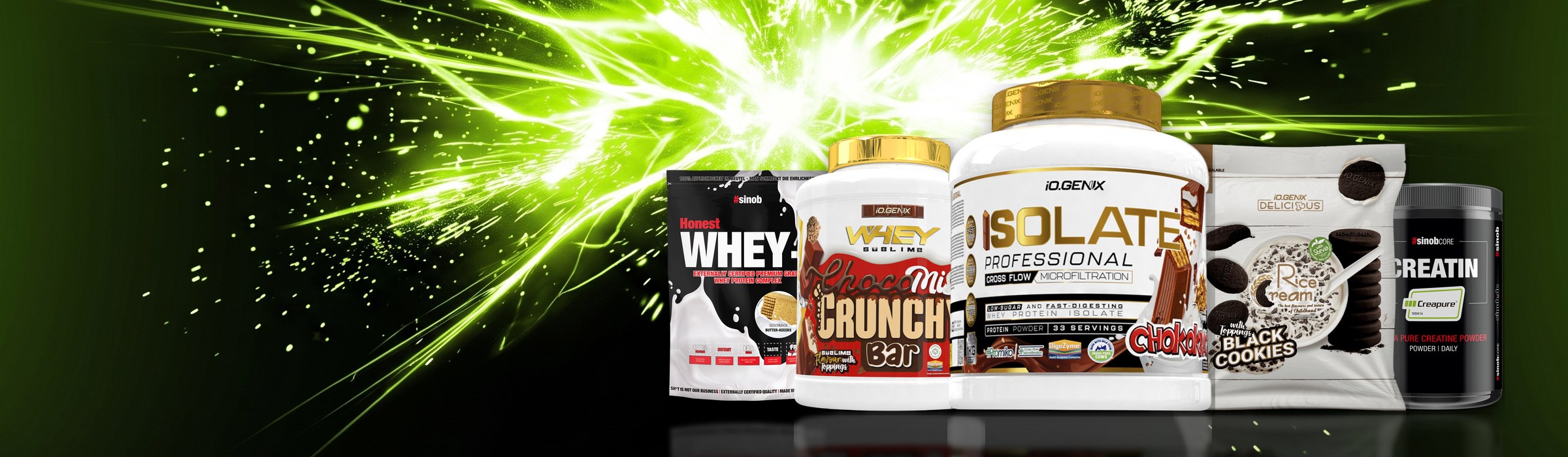 Whey, isolat, crème de riz et créatine Creapure chez KISS NUTRITION Montpellier