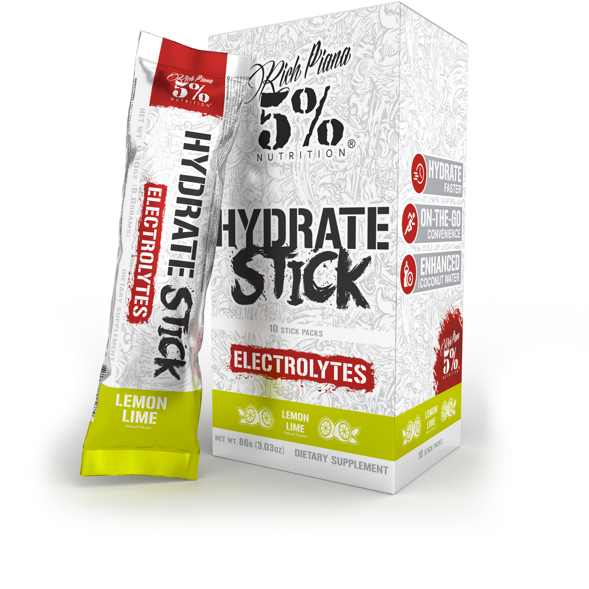 Boîte de 5% Nutrition Hydrate goût Lemon Lime, sticks d'électrolytes