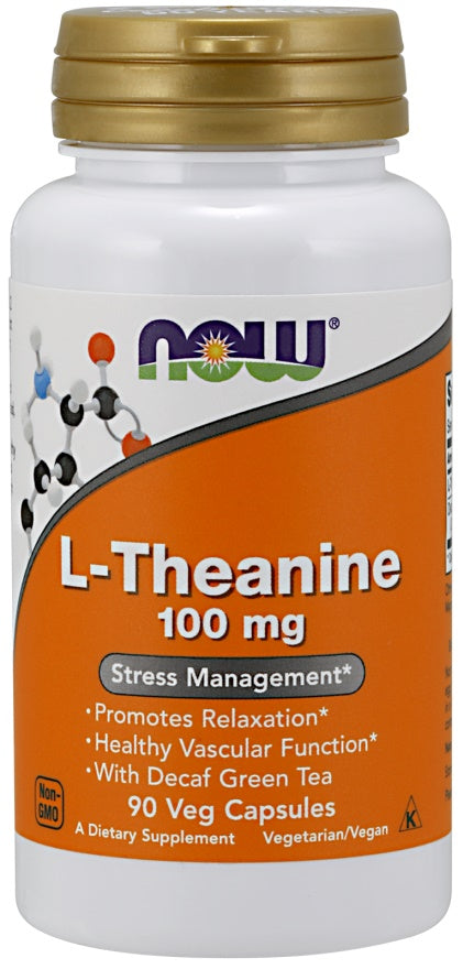 1-L-Theanine with Decaf Green Tea, 100mg - 90 vcaps 1