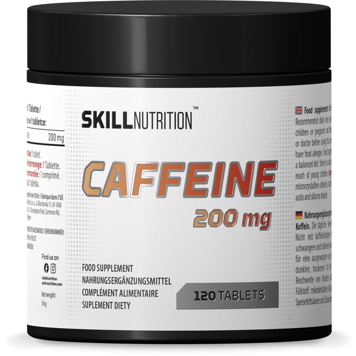 Skill Nutrition Caféine 200 mg — autre vue