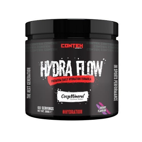 Pot de Conteh Sports Hydra Flow, formule d'hydratation à l'eau de coco, saveur Fruits Rouges