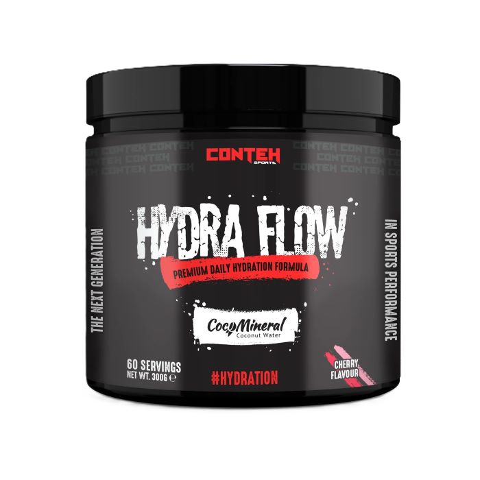 Pot de Conteh Sports Hydra Flow, formule d'hydratation à l'eau de coco, saveur Cerise