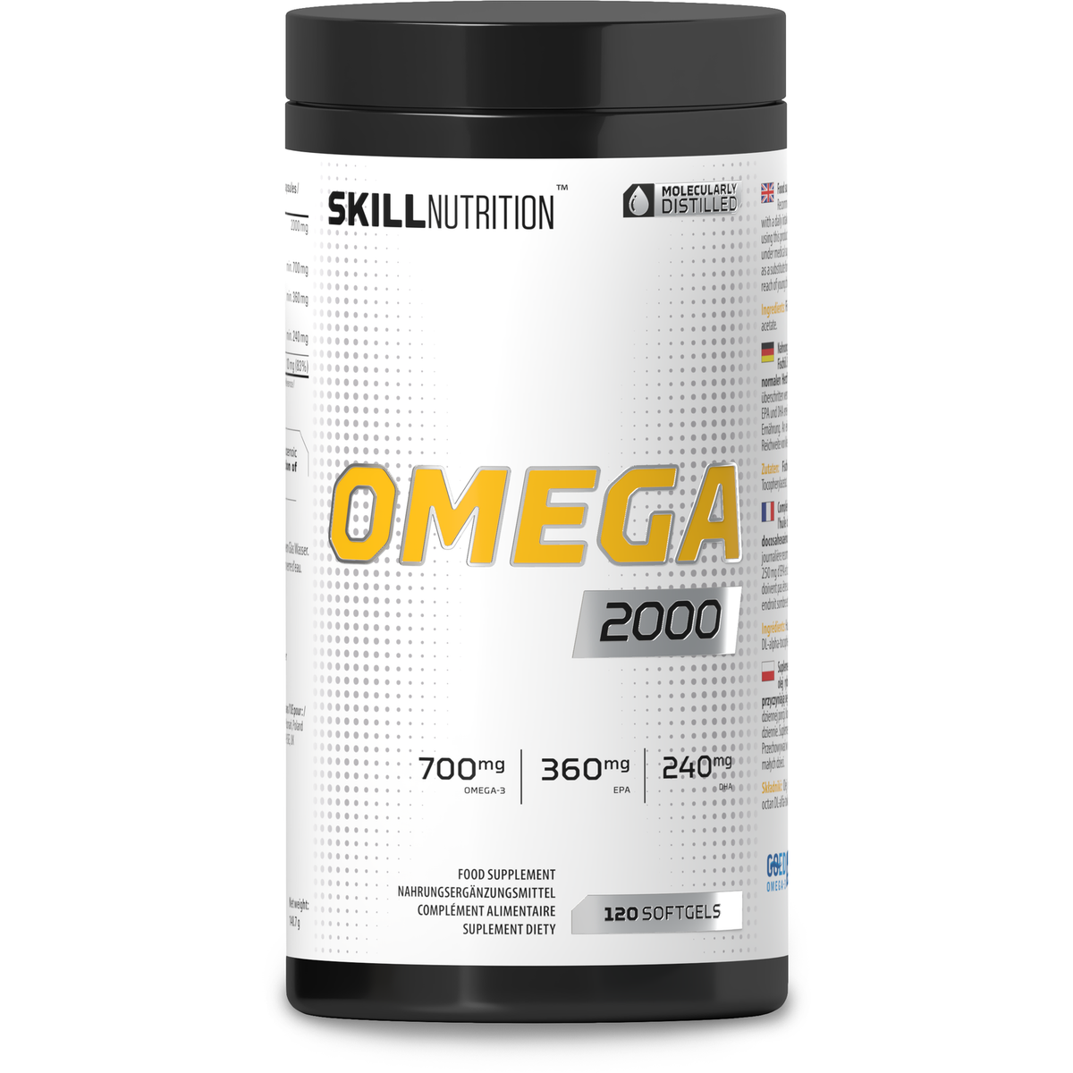 Skill Nutrition Omega 2000 — Huile de poisson — 120 capsules molles