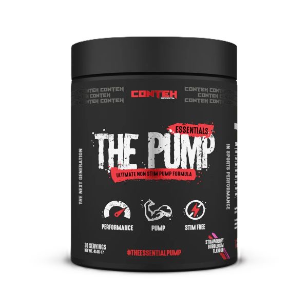 Pot de Conteh Sports The Pump, avant-séance sans stimulant, saveur Fraise Chewing-gum